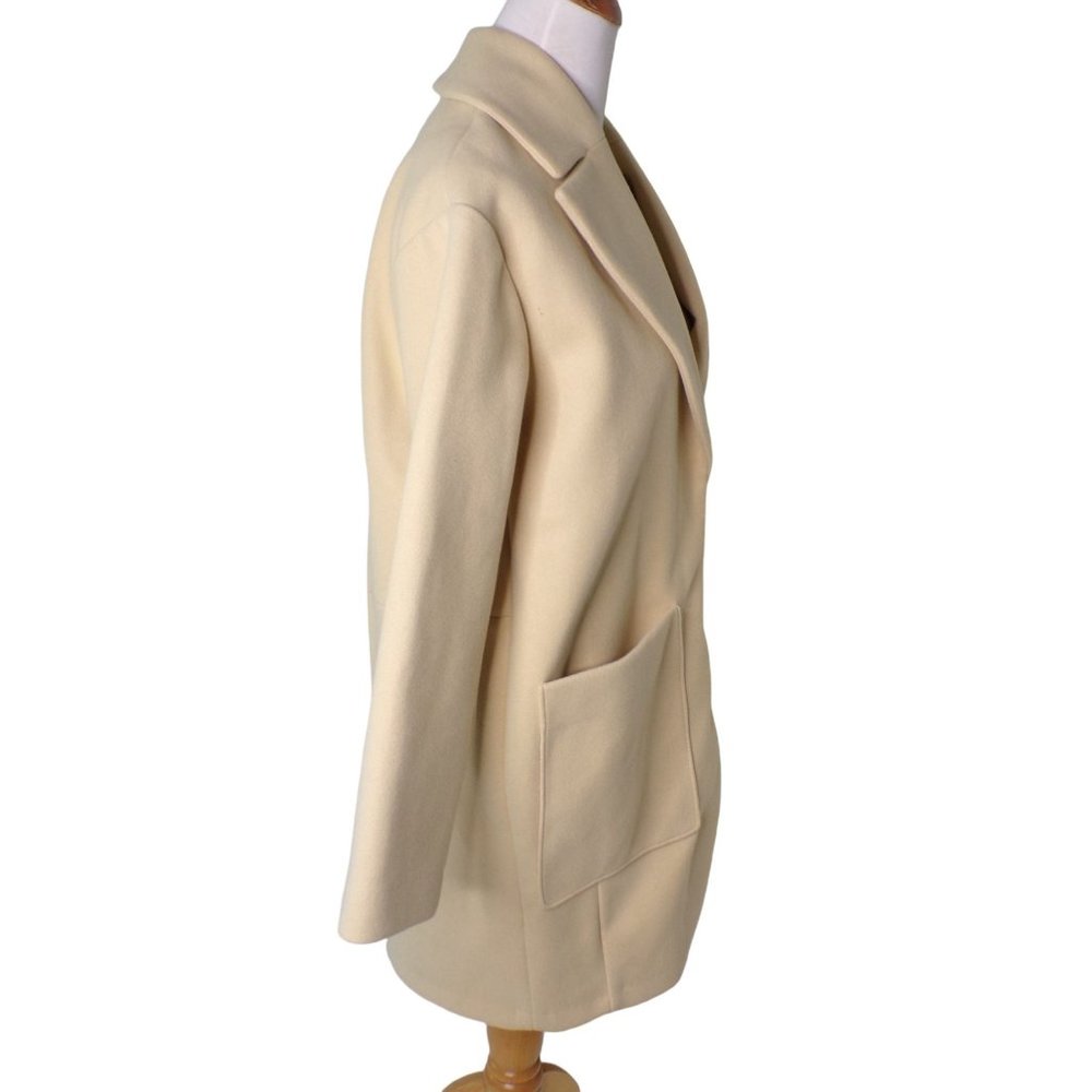 🆕 TOPSHOP Margo Oversized Buttermilk Coat Yellow Beige 2 - Picture 11 of 12